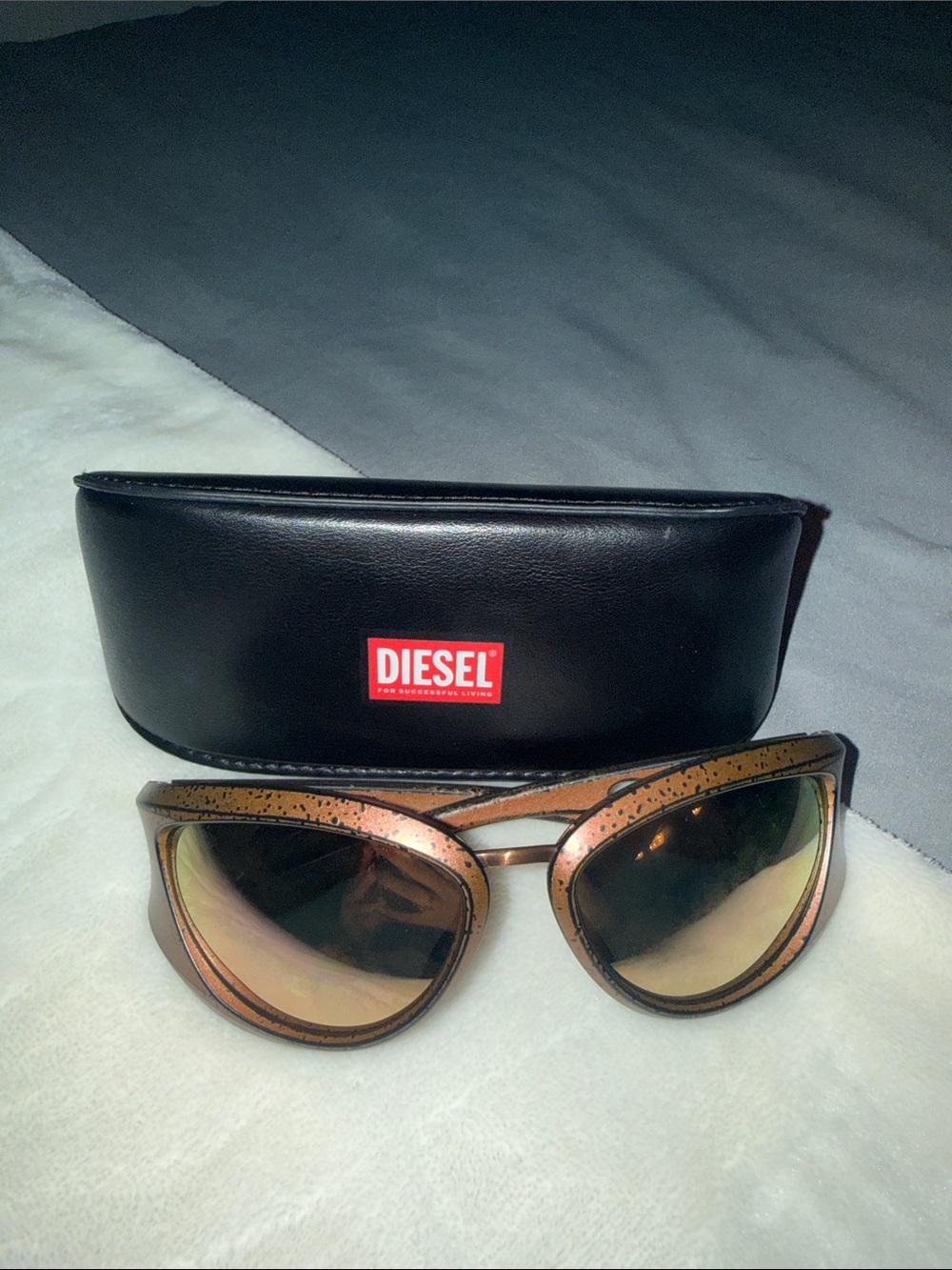 Diesel Women's Brown & Black Abstract Sunglasses